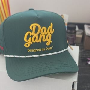 Dad Gang Green Cap with Yellow Embroidery